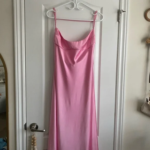 Zara Pink Dress Long Sleeve Zara Dresses Zara Vibrant Pink Satin Dress  Poshmark